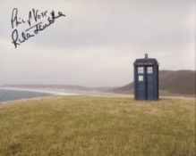 Doctor Who 8x10 photo signed by actors Philip Voss and Rula Lenska. Good condition. All autographs