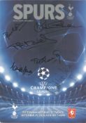 Multi signed Spurs matchday programme dated 29/9/2010. Signed on front cover by Paul Allen, Martin