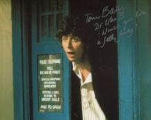 Doctor Who 8x10 photo signed by actor Tom Baker who has added the line 'would you like a jelly baby'