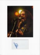 Roy Wood signature piece in autograph presentation. Mounted with photograph to approx. 16 x 12