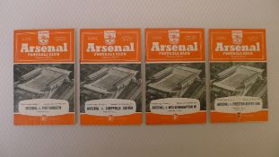 Vintage Football Programmes. 4 x Arsenal 1955/56 Season football programmes comprising v