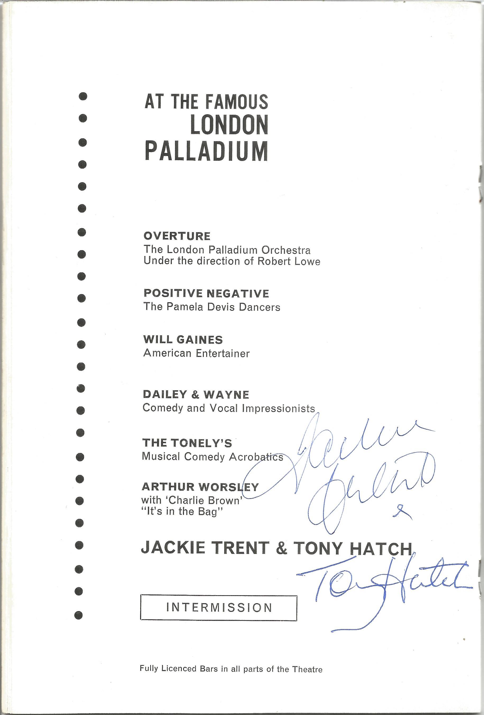 Jackie Trent & Tony Hatch (1946 2015) Singer Songwriters Vintage 1969 London Palladium Programme