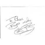 Colin Baker signature piece. Dedicated. Good condition. All autographs come with a Certificate of