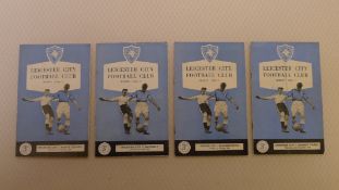 Vintage Football Programmes. 4 x Leicester City 1956 / 57 Season football programmes comprising v