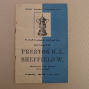 FA Cup football programme Semi Final 1954 - Preston North End v Sheffield Wednesday March 27th,