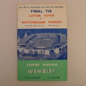 Vintage football programme. FA Cup Final 1959 - Luton Town v Nottingham Forest May 2nd, 1959, at