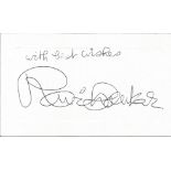 Ravi Shankar signed index card. Good condition. All autographs come with a Certificate of