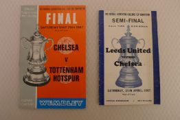 FA Cup football programmes 1967 1 x Final and 1 x Semi Final football programmes comprising Final