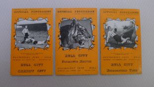 Vintage Football Programmes. 3 x Hull City 1952 football programmes comprising v Huddersfield Town