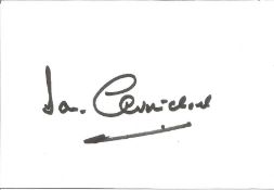 Ian Carmichael signed white card. Good condition. All autographs come with a Certificate of