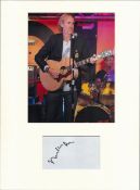 Mike Rutherford (Genesis) signature piece in autograph presentation. Mounted with photograph to