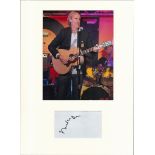 Mike Rutherford (Genesis) signature piece in autograph presentation. Mounted with photograph to