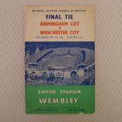 Vintage football programme. FA Cup Final 1956 - Birmingham City v Manchester City May 5th, 1956,