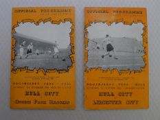 Vintage Football Programmes. 2 x Hull City 1950 / 51 Season football programmes comprising v