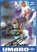 Alan Shearer Signed England Umbro Promo Photocard. Good condition. All autographs come with a