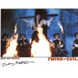 Twins of Evil 8x10 horror movie photo signed by actress Judy Matheson. Good condition. All