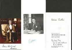 Politicians signed collection Jo Grimmond, Pym, Grant, Cutler, Boothroyd, Soames, Steel etc. 10