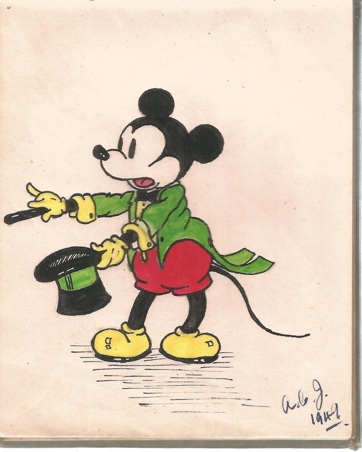 Small autograph book, containing early drawing of Mickey Mouse and collectable rhyme originally from - Image 2 of 3