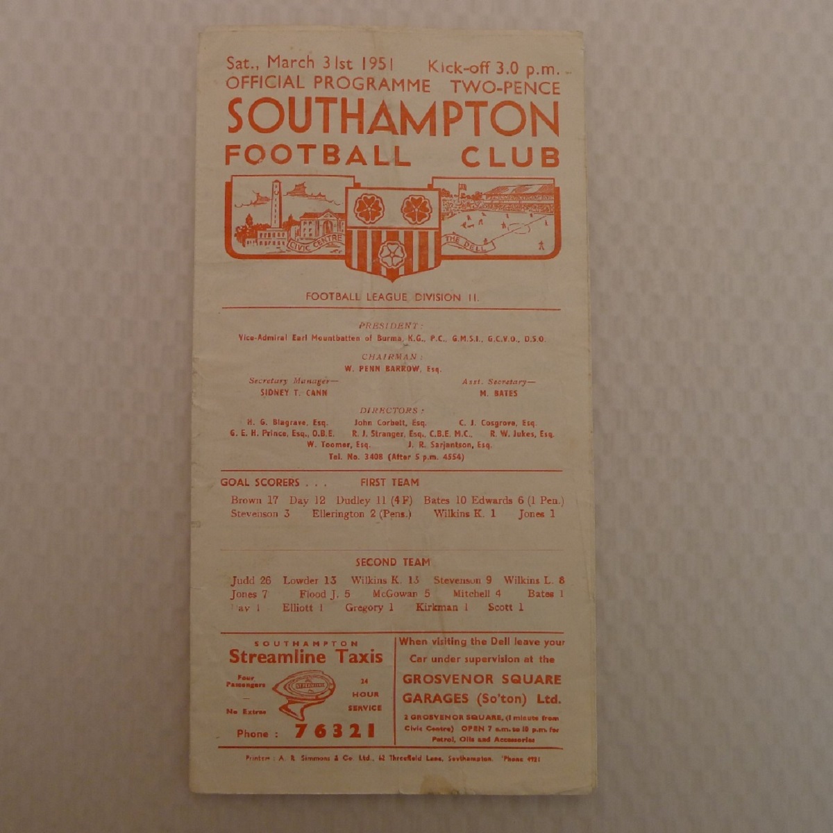 Vintage Football Programmes. 2 x Southampton 1950 / 51 Season football programmes comprising v Notts - Image 5 of 7