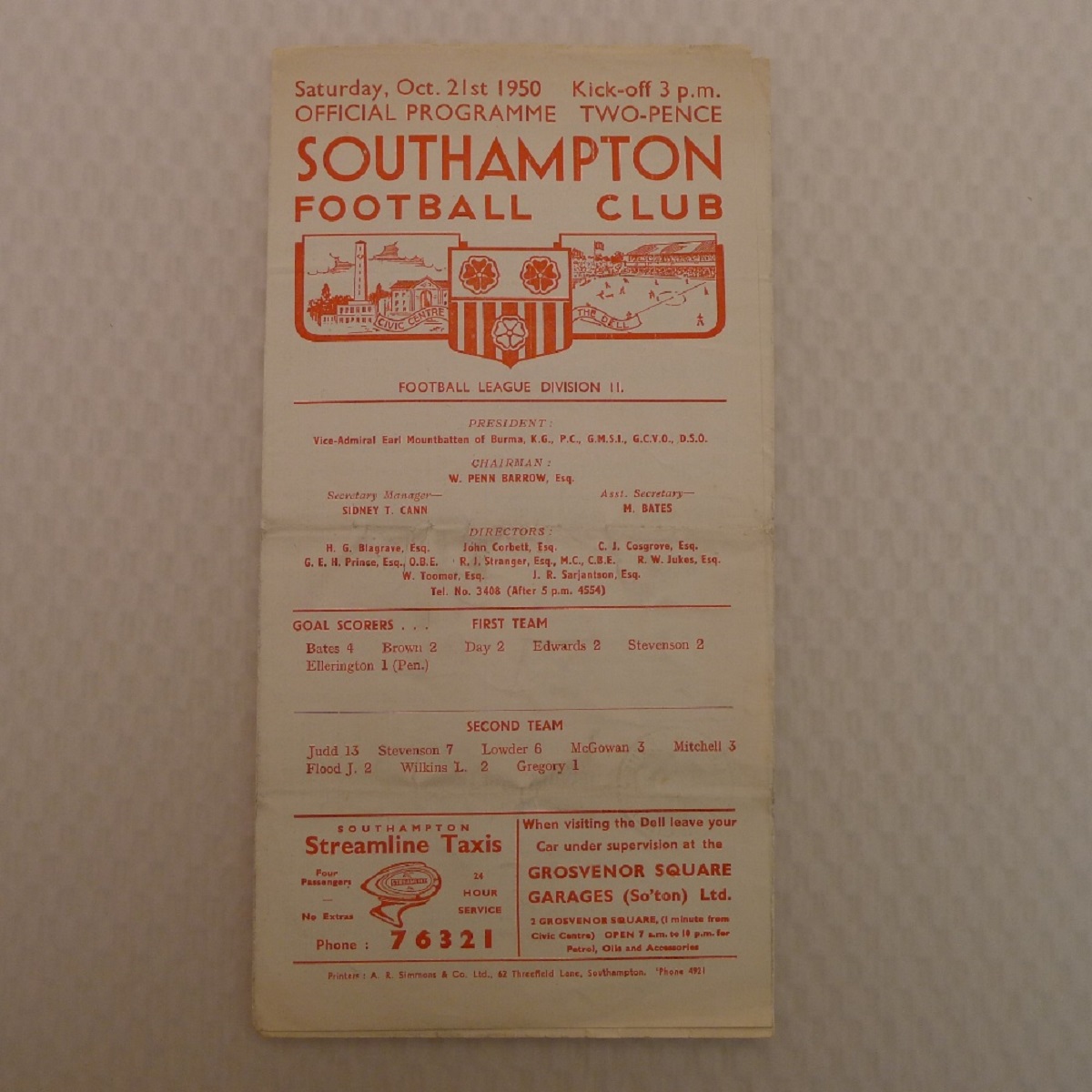 Vintage Football Programmes. 2 x Southampton 1950 / 51 Season football programmes comprising v Notts - Image 2 of 7