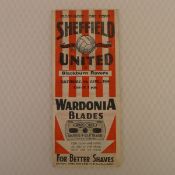 Vintage football programme. Sheffield United v Blackburn Rovers April 6th, 1946, football