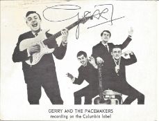 Gerry And The Pacemakers 1960s Singer Signed Vintage Promo Photo By Gerry Marsden. Good condition.