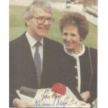 John and Norma Major signed colour newspaper photo. Good condition. All autographs come with a