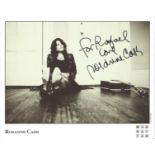 Rosanne Cash signed 10x8 black and white photo. Dedicated. Good condition. All autographs come
