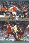 Football Autographed Arsenal 8 X 6 Photos Col, Depicting Centre Forward Frank Stapleton In