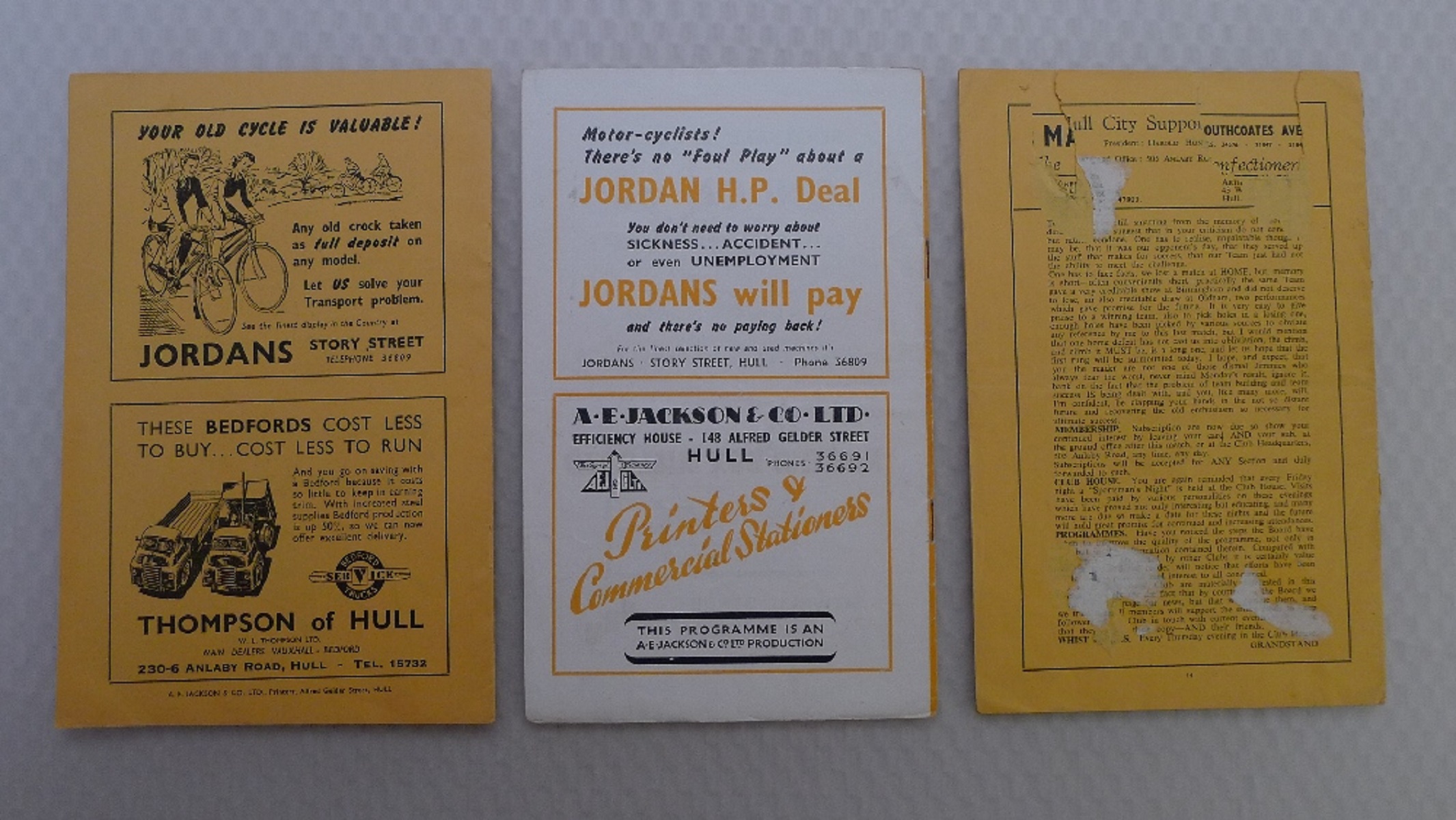 Vintage Football Programmes. 3 x Hull City 1953 football programmes comprising v Gateshead Jan 31st, - Image 4 of 4