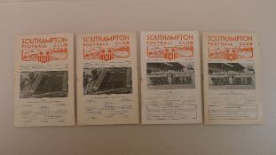 Vintage Football Programmes. 4 x Southampton 1957 football programmes comprising v Gillingham