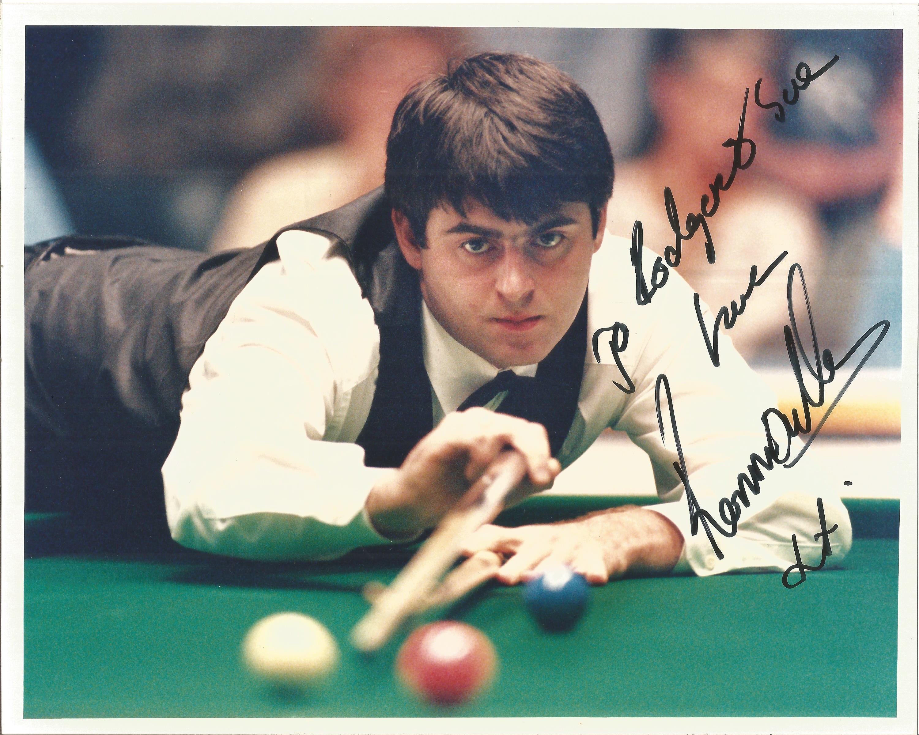 Ronnie O'Sullivan Signed Snooker 1996 Press 8x10 Photo. Good condition. All autographs come with a