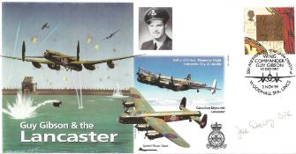 WW2 Tirpitz Raid Joseph Dacey DFC signed unflown FDC Guy Gibson and the Lancaster No. 18 of 20. Good