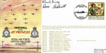 Flt Lt Mark Paisey and Flt Lt David Cockerill signed FDC Farewell to the Jet Provost RAF Linton-On-