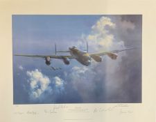 World War II 31x23 print titled Lancaster limited edition 794/850 signed in pencil by the artist