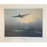 World War II 30X24 print titled Alone at Dawn limited edition 196/500 signed in pencil by the artist