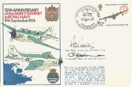 A. D. Cassidi and G. D. Holman signed unflown FDC 20th Anniversary of the Fairey Gannet in Royal.