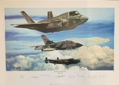 RAF print 19x25 titled Generations of Excellence by the artist Philip E West limited edition