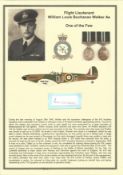 WW2 BOB pilot. Flight Lieutenant William Louis Buchanan Walker. Small signature piece. Set on superb