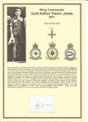 Wing Commander Cyril Arthur Trevor Jones DFC signature piece. WW2 RAF Battle of Britain pilot. Set