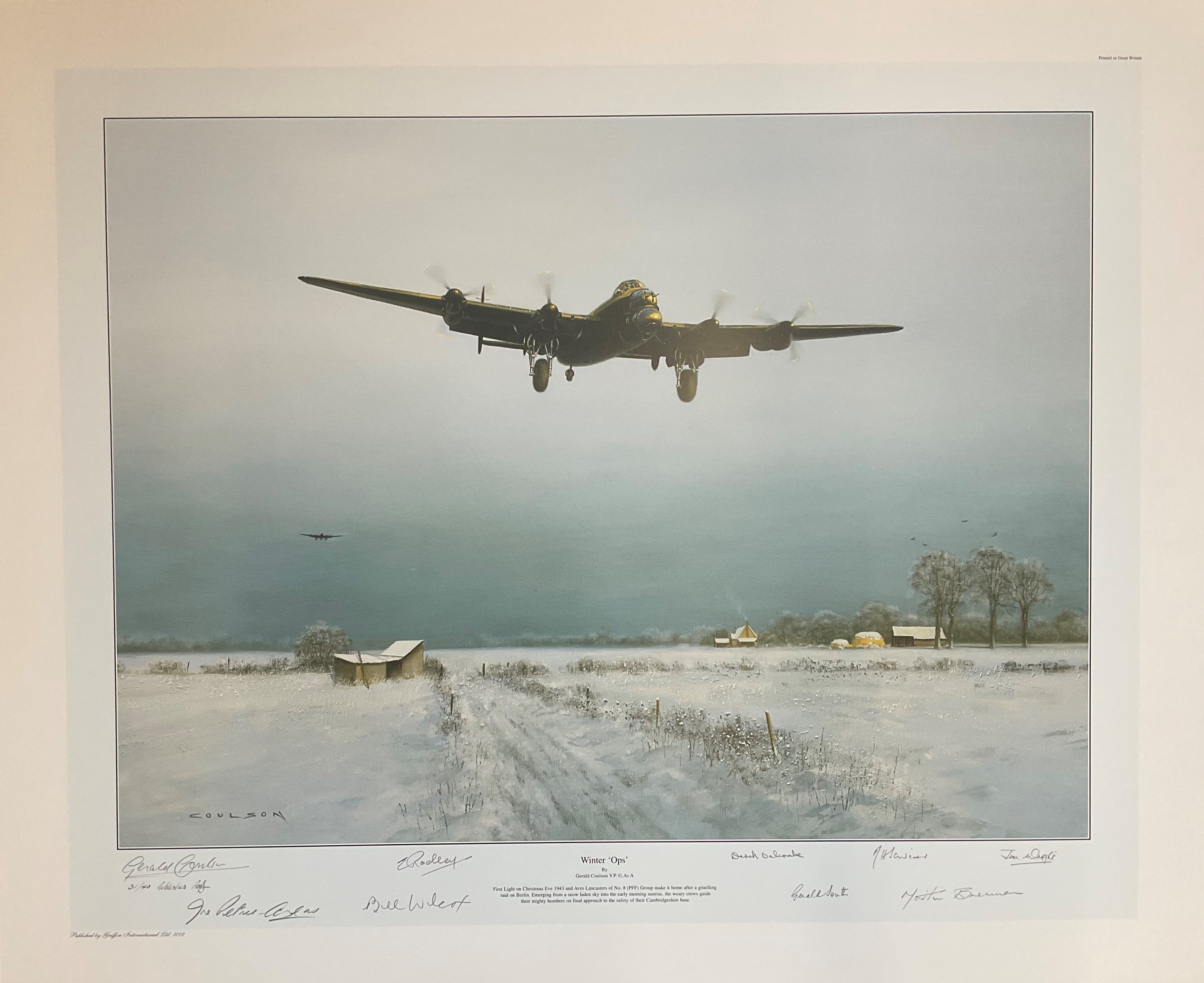 World War II 31x24 print titled Winter Ops publishers proof 31/40 signed in pencil by the artist