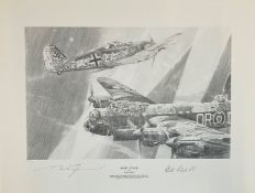 World War II 16X20 print titled Night Attack limited edition 76/250 signed in pencil by the artist