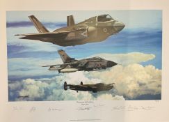 RAF print 19x25 titled Generations of Excellence by the artist Philip E West limited edition