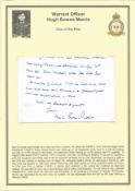 WW2 BOB pilot. Warrant Officer Hugh Bowen Morris. Signed handwritten letter. Set on superb