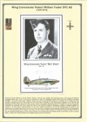 WW2 BOB pilot. Wing Commander Robert William Foster DFC AE. Signed 8 x 4 RAF photo piece. Set on