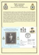 WW2 BOB pilot. Flight Lieutenant Ralph Roberts. Signed Viscount Portal of Hungerford FDC. Set on