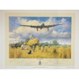 World War II 19X24 print titled Safely Gathered In limited edition 457/500 signed in pencil by the