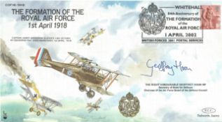 The Rt Hon Geoffrey Hoon MP signed FDC The Formation of the Royal Air Force 1st April 1918 No.