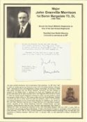 Lord Margadale John Granville Morrison, 1st Baron Margadale TD, DL signed typed letter in reply to a
