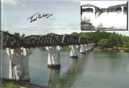 WW2 Fred Seiker signed Bridge of River Kwai signed 12 x 8 inch colour photo. Good condition. All